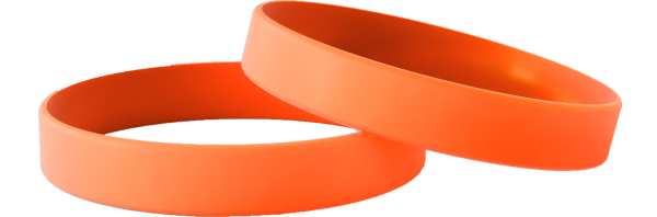 Plain Orange - Plain Silicone Wristbands