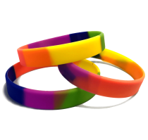 Plain Rainbow Silicone Wristbands in Europe