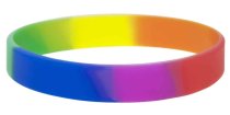 Plain Rainbow Silicone Wristbands in Europe